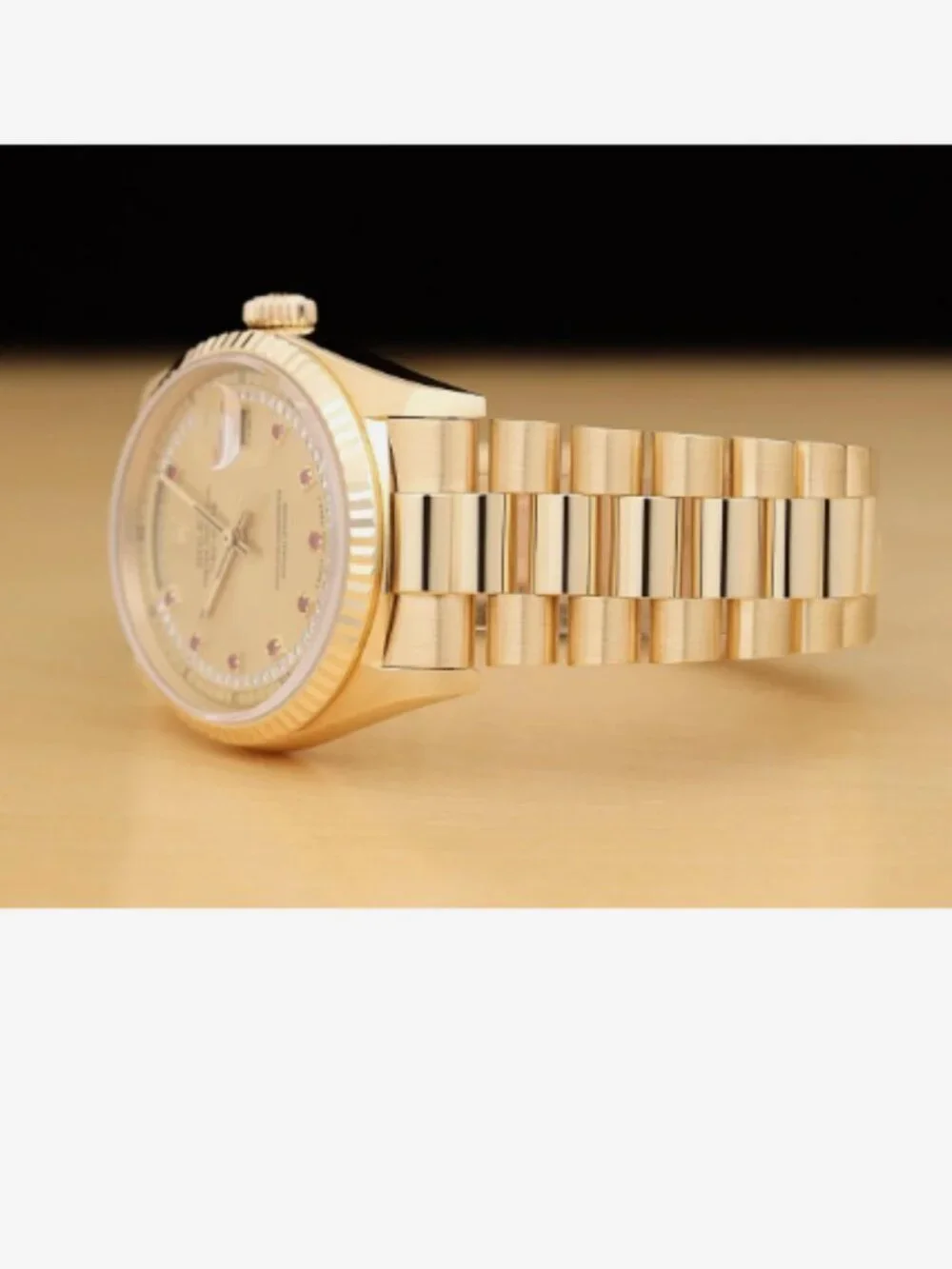 ROLEX MENS PRESIDENT RUBY DIAMONDS FACTORY DAY DATE WATCH BOX + TAG